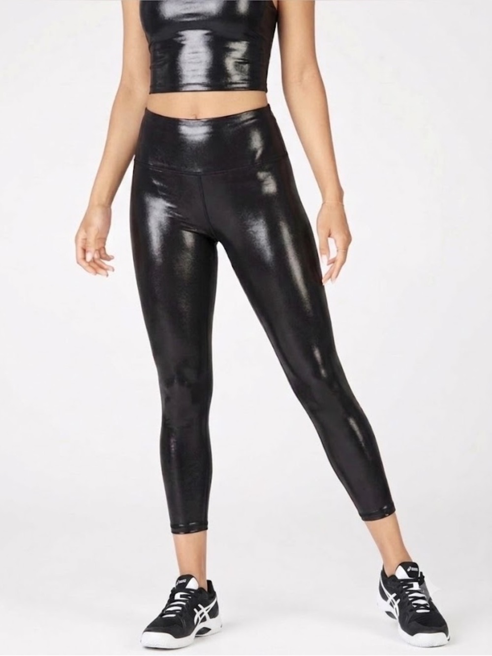 Athleta Black Shinny Black Leggings